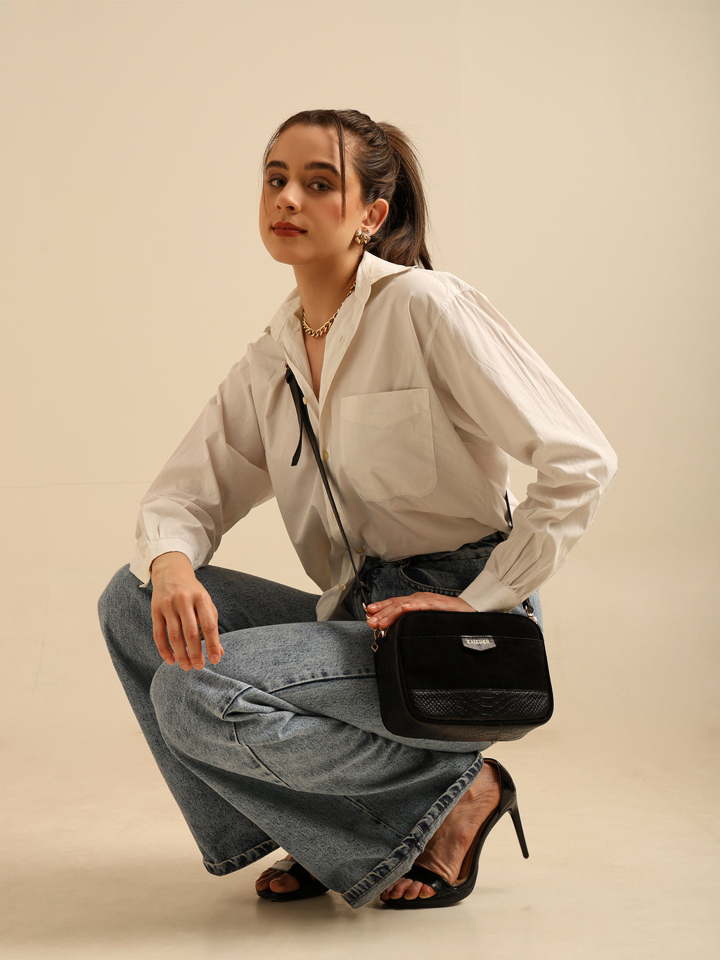 The Velvet-Croc Cube Clutch