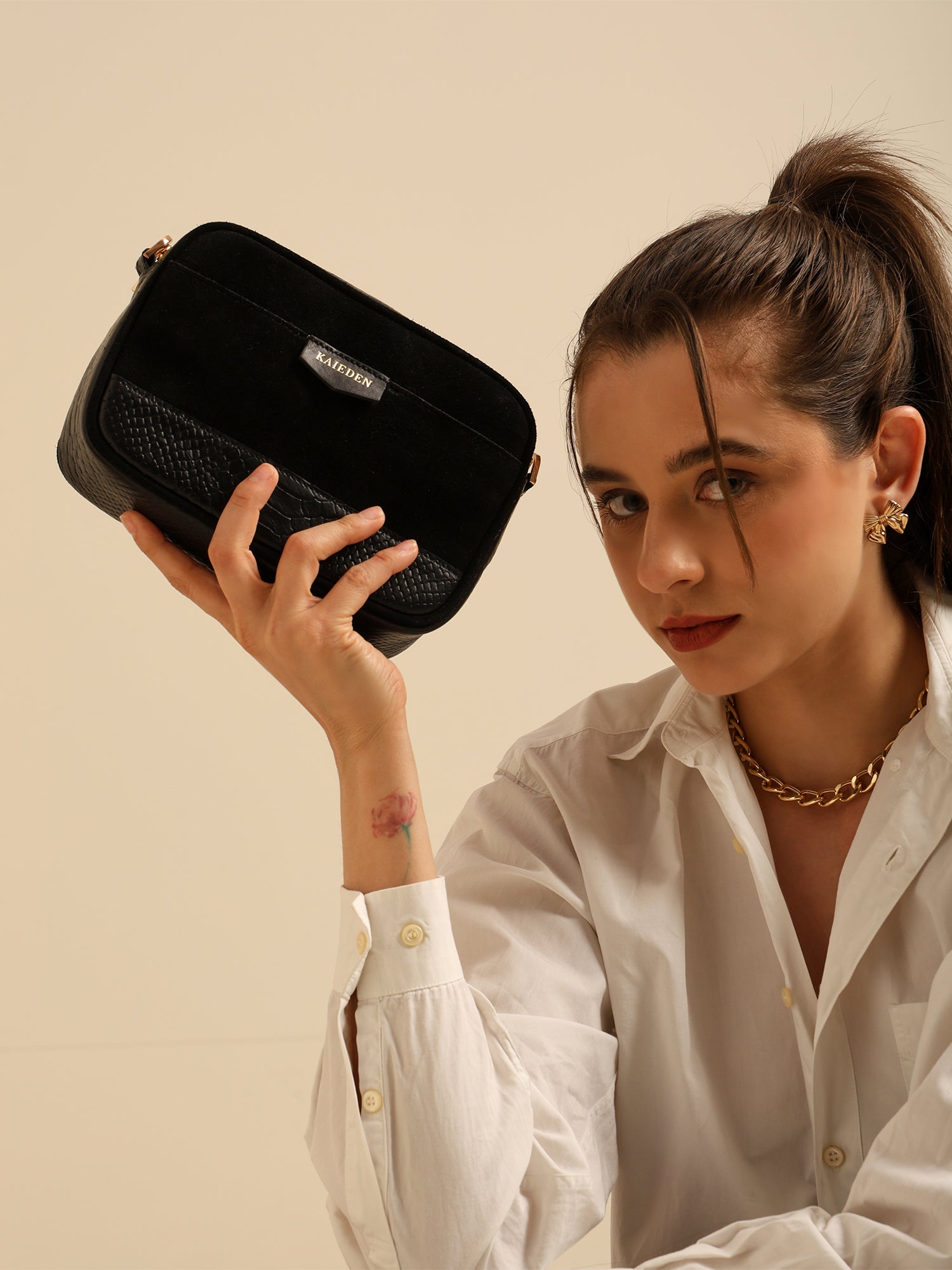 The Velvet-Croc Cube Clutch