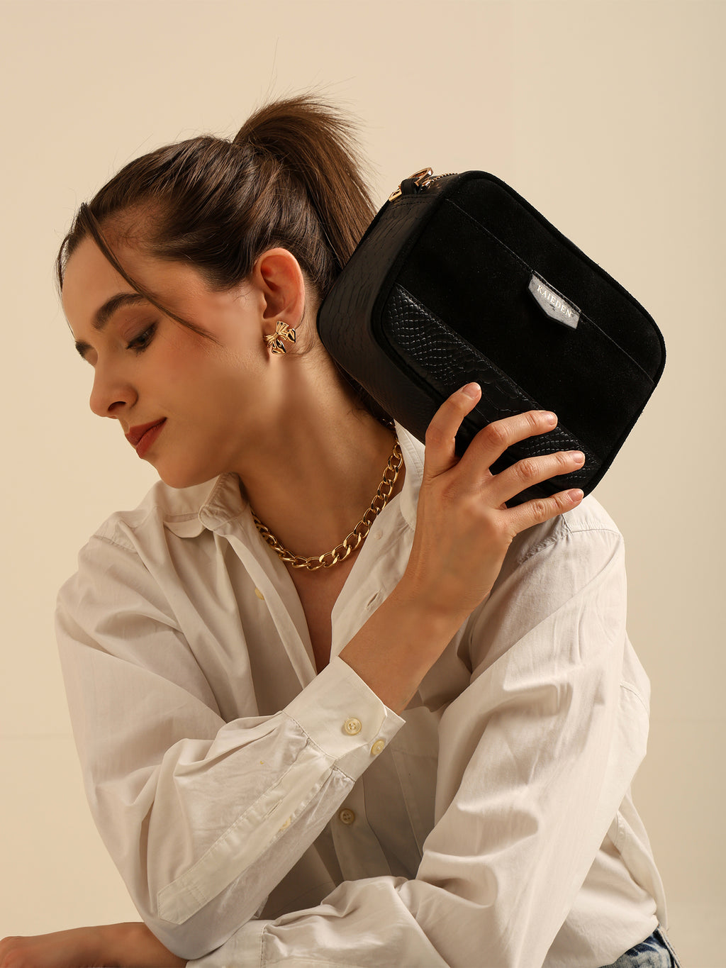 The Velvet-Croc Cube Clutch