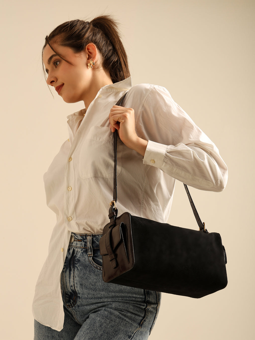 The Noir Canvas Shoulder Bag