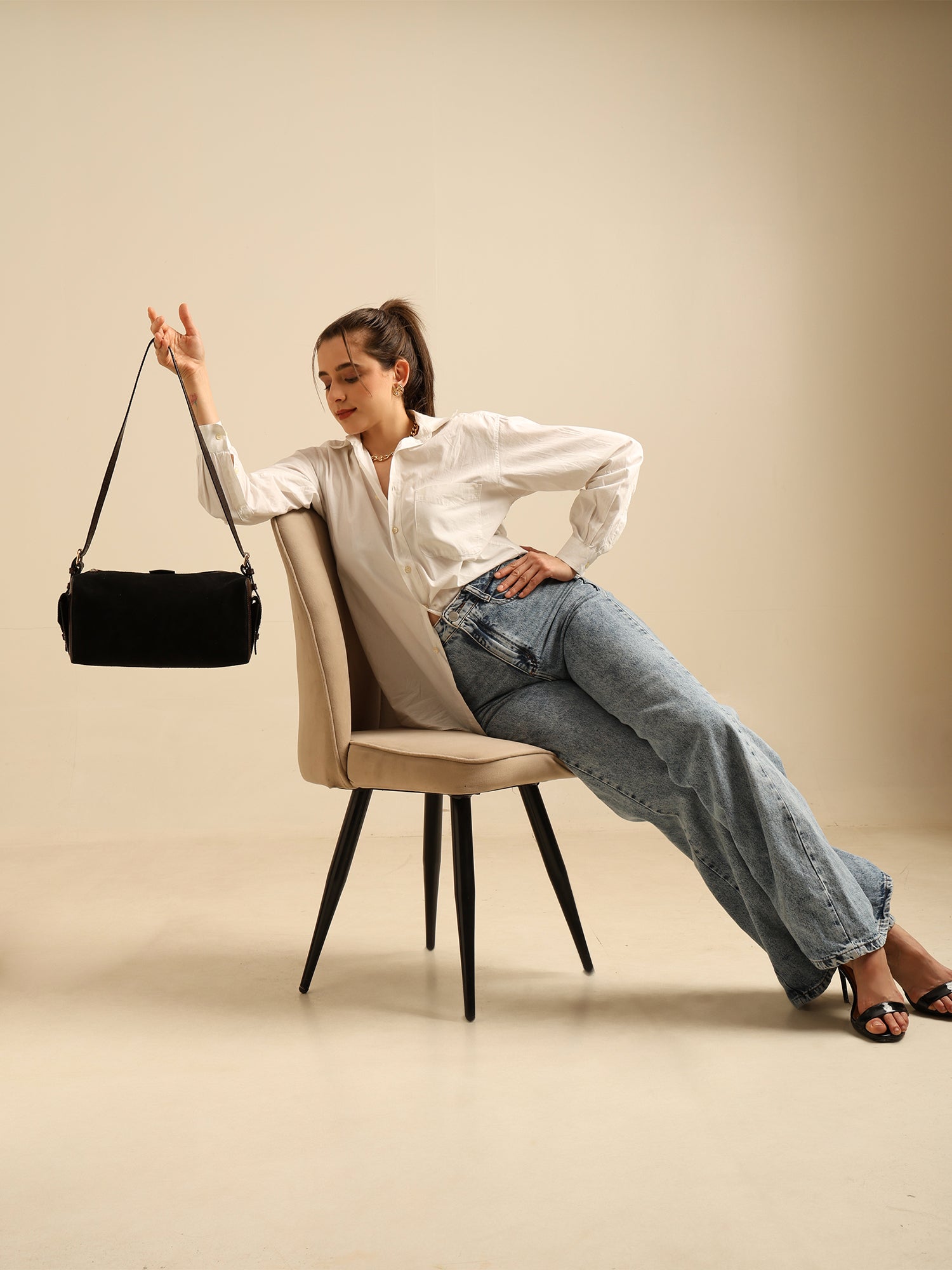 The Noir Canvas Shoulder Bag