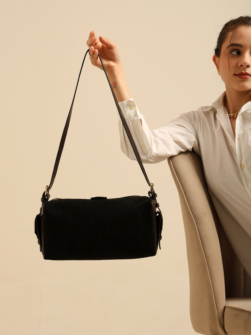 The Noir Canvas Shoulder Bag